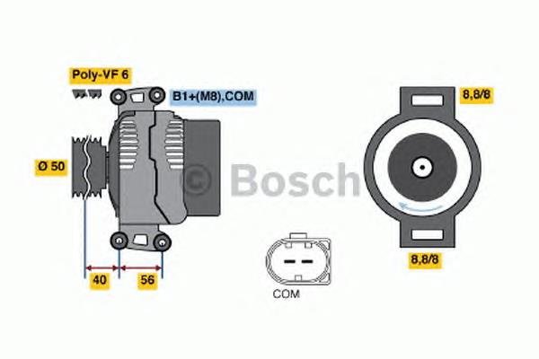 Alternador 0124615042 Bosch