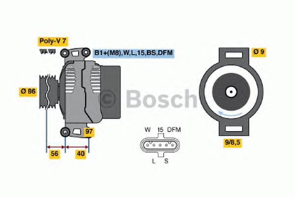0124555018 Bosch Alternador de coche