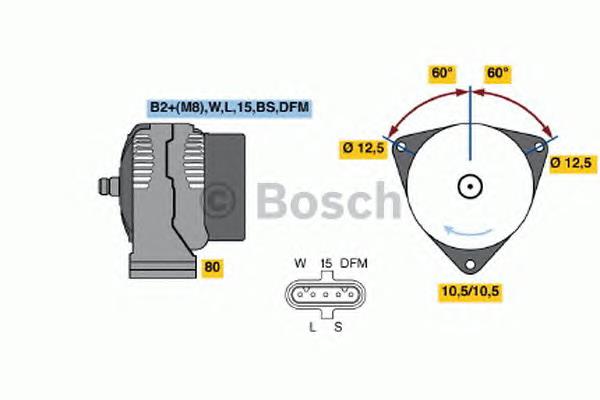 Alternador del motor Bosch 0124555032 precio, desde 235,22 EUR