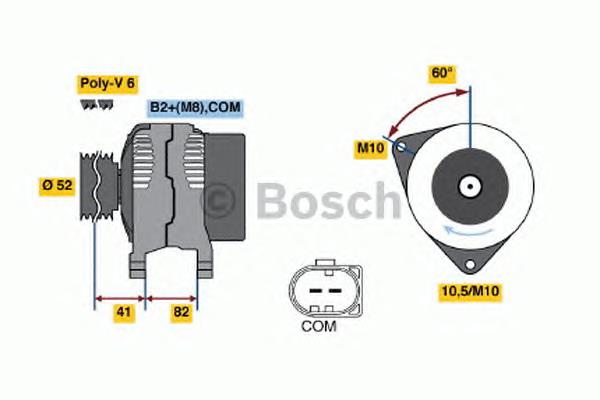 Alternador 0124525106 Bosch