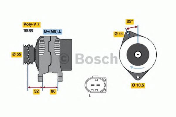 Alternador 0124525130 Bosch