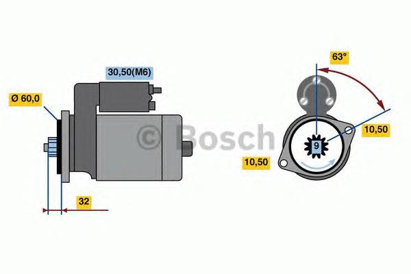 Motor de arranque A0061500001 Mercedes