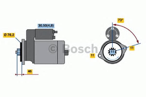 Motor de arranque 0001123036 Bosch