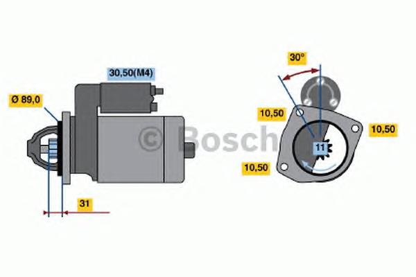 Motor de arranque 0001231030 Bosch