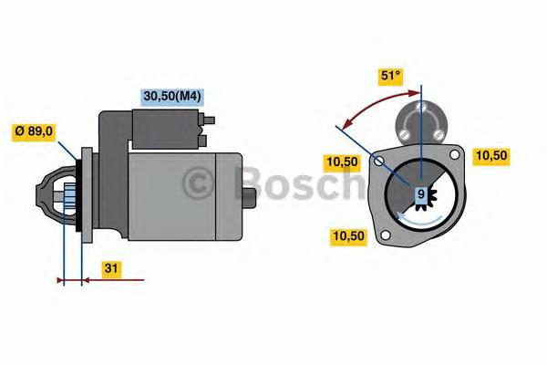 Motor de arranque 0001263008 Bosch