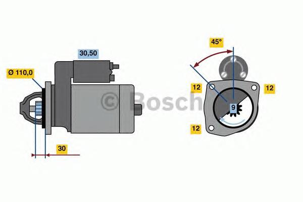 Motor de arranque 0001262008 Bosch