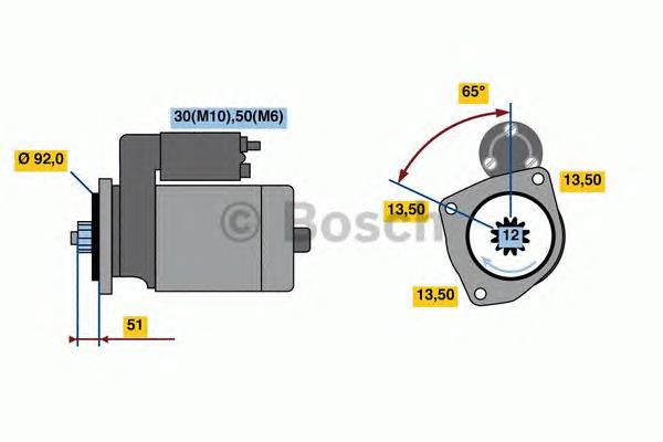 0001261002 Bosch motor de arranque