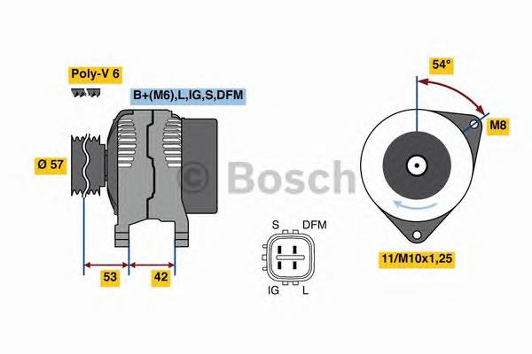 Alternador 0986081430 Bosch