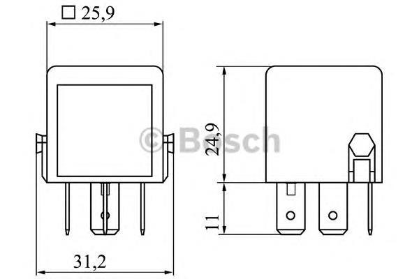 Relé eléctrico multifuncional 0986332040 Bosch