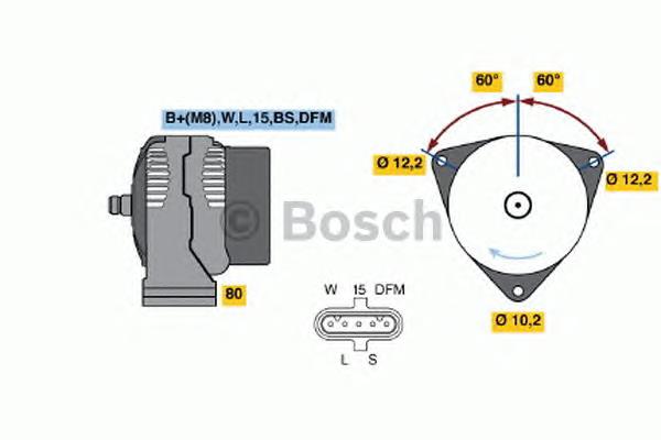 Alternador 0986047430 Bosch