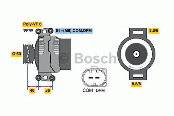 Alternador 0986047490 Bosch