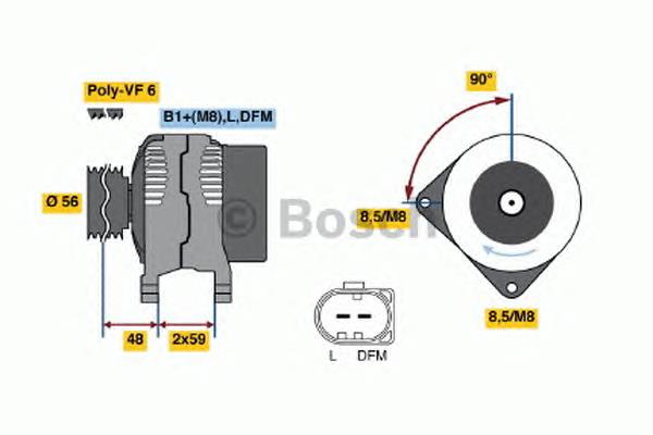 Alternador 0986048530 Bosch