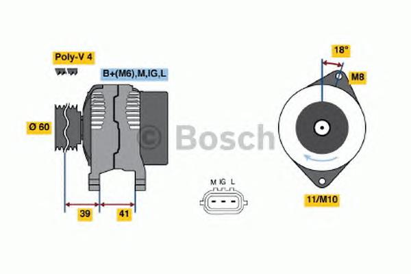 Alternador 0986045821 Bosch