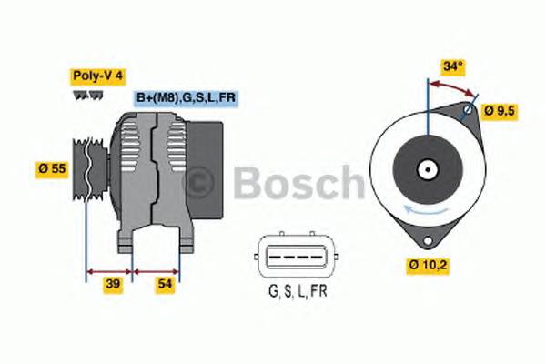 Alternador 0986045591 Bosch