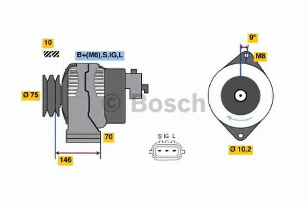 Alternador 0986046381 Bosch