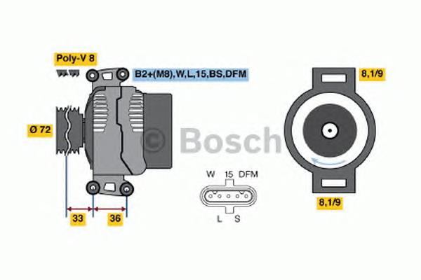 Alternador 0986046580 Bosch