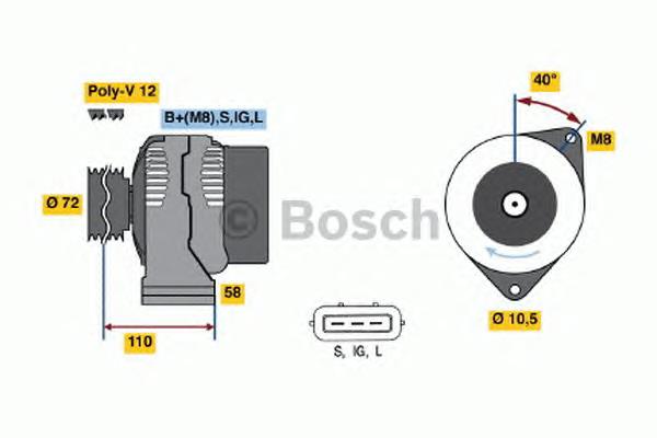 Alternador 0986046040 Bosch