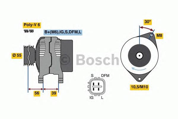 Alternador 0986080460 Bosch