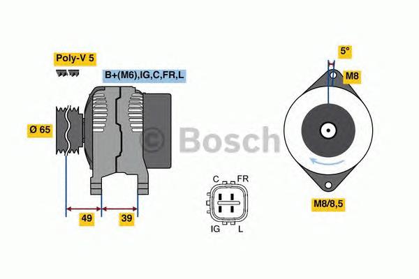 Alternador 0986080570 Bosch
