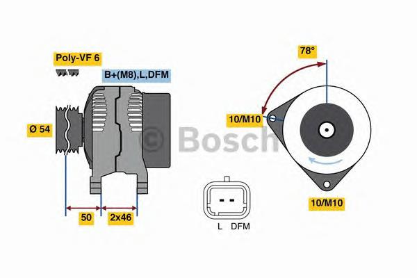 Alternador 0986080190 Bosch