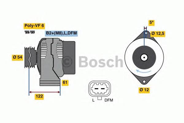 Alternador 0986080380 Bosch