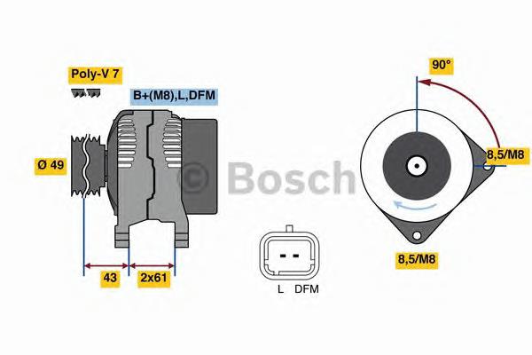 Alternador 0986080330 Bosch