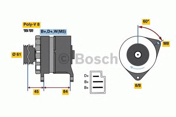 Alternador 0986080850 Bosch