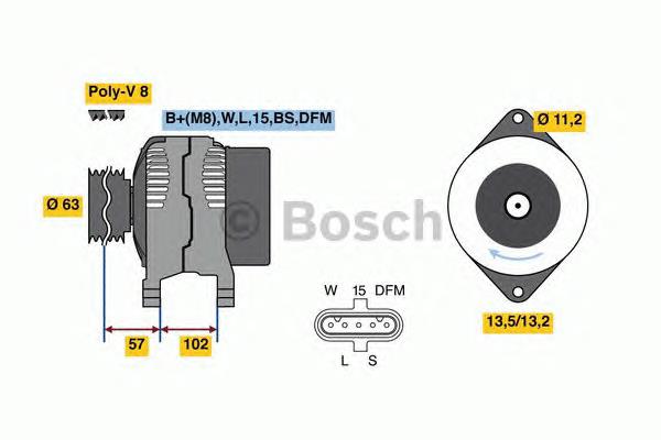 Alternador 0986081010 Bosch