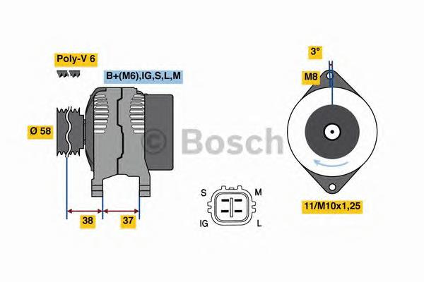 Alternador 0986080770 Bosch