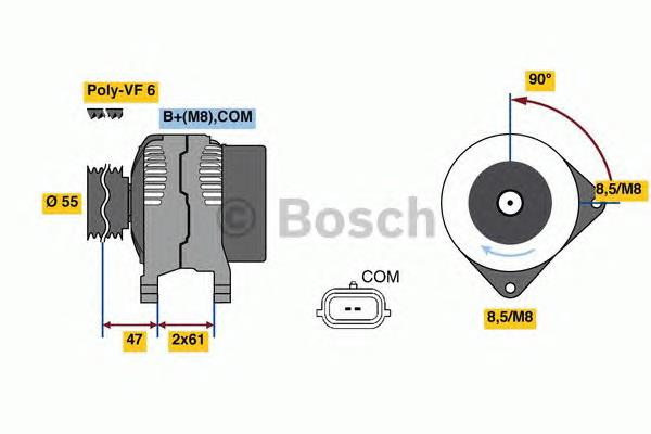0986080710 Bosch Alternador de coche