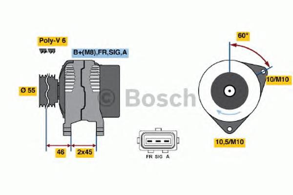 Alternador 0986049151 Bosch