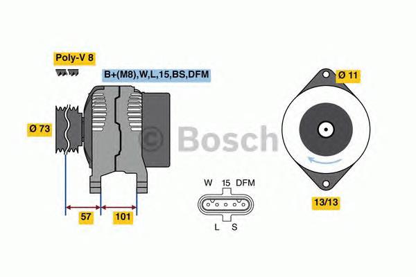 Alternador 0986049350 Bosch