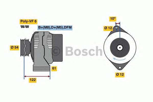 Alternador 0986049000 Bosch