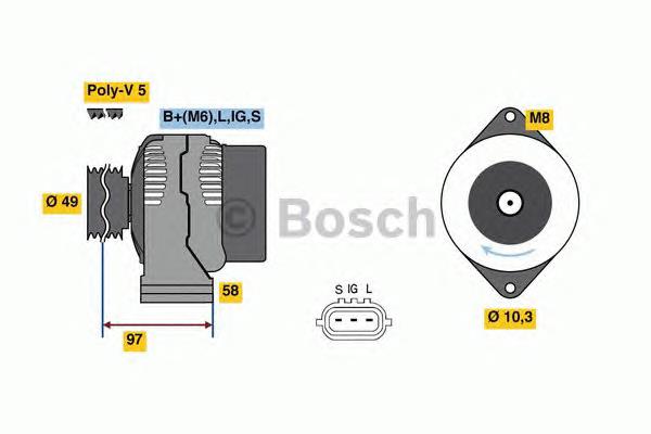 Alternador 0986080010 Bosch