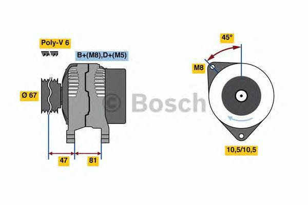 Alternador 0986080120 Bosch