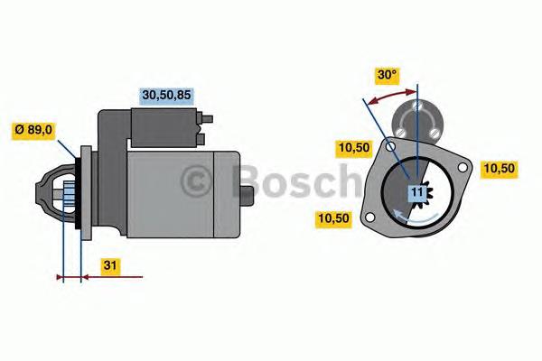 Motor de arranque 0986023200 Bosch