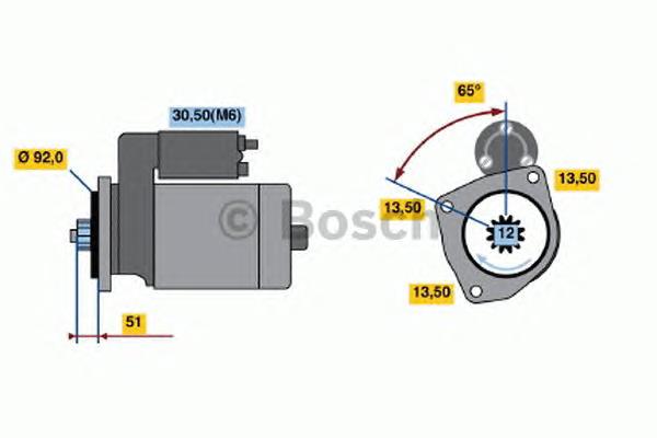 Motor de arranque 0986021480 Bosch