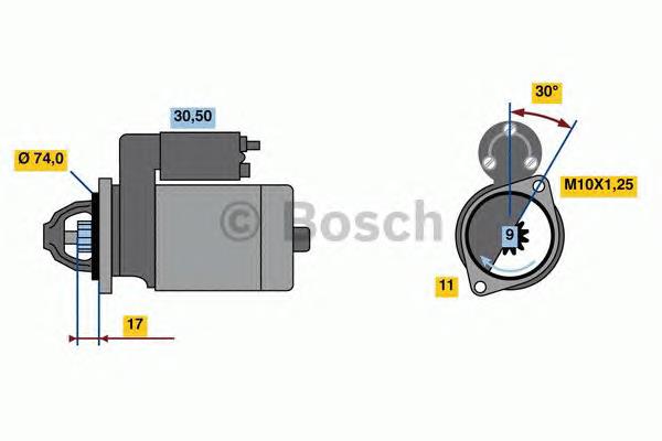 Motor de arranque 0986023910 Bosch