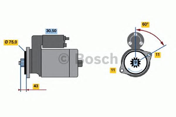 0986020491 Bosch motor de arranque