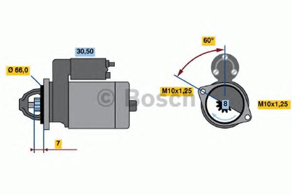 Motor de arranque 0986020501 Bosch