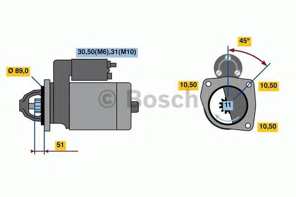 Motor de arranque 0986020190 Bosch