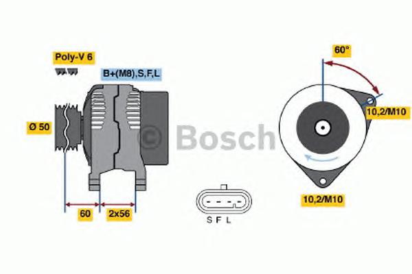 Alternador 0986044521 Bosch