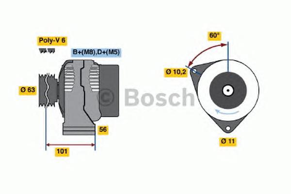 Alternador 0986045191 Bosch