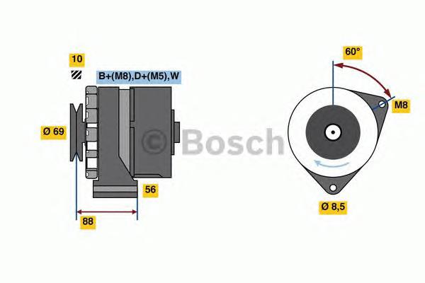 Alternador 0986043300 Bosch