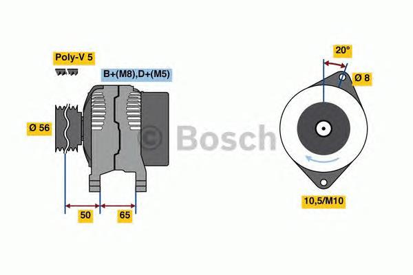 Alternador 0986038801 Bosch