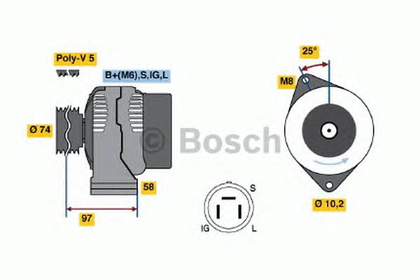 Alternador 0986037011 Bosch