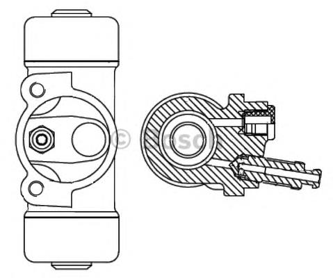 Cilindro de freno de rueda trasero F026002348 Bosch