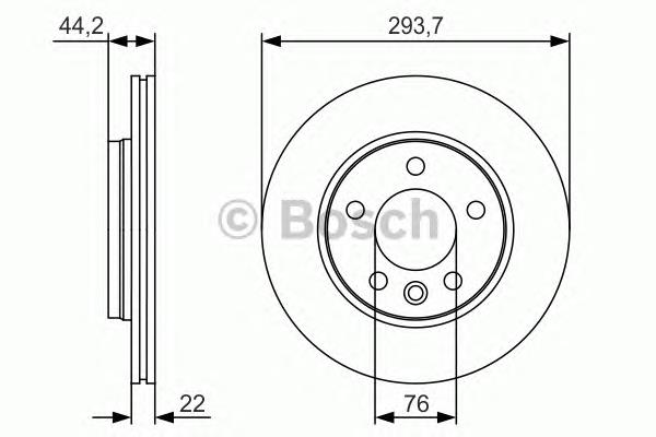 Disco de freno trasero 0986479S06 Bosch
