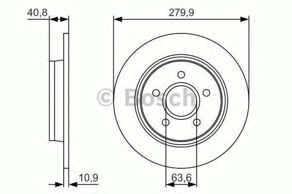 0986479S49 Bosch disco de freno trasero