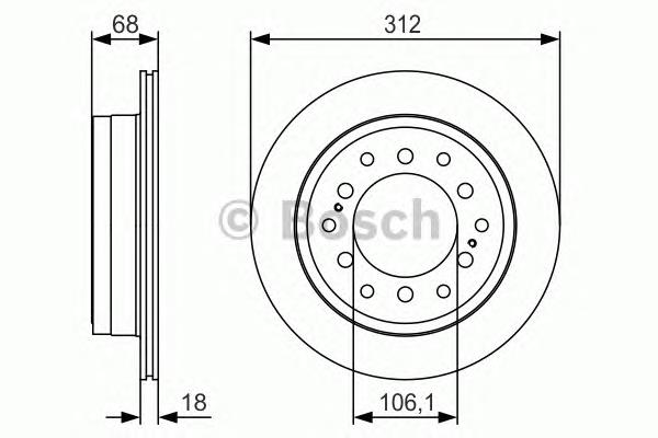 0986479S36 Bosch disco de freno trasero